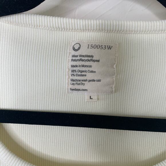 For Days Ribbed Scoop Neck Ribbed Bodysuit Sz Large Long Sleeve - Picture 10 of 10